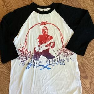 Keith urban Black & White Raglan Keith Urban Graphic Long Sleeve Tee